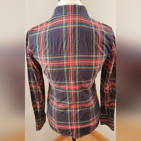 J.Crew Women's modern tartan button down shirt in Small petite - Picture 4 of 8